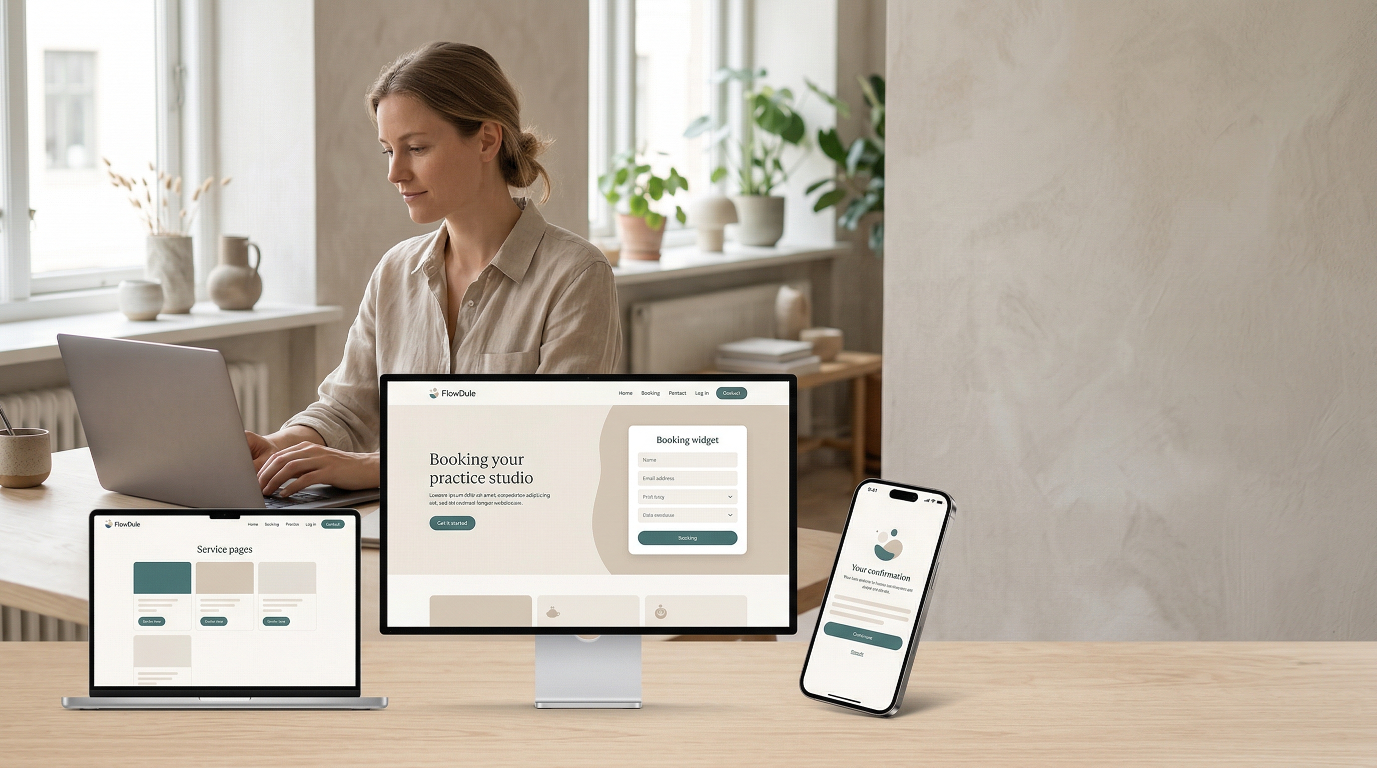 FlowDule booking on website and widget flow
