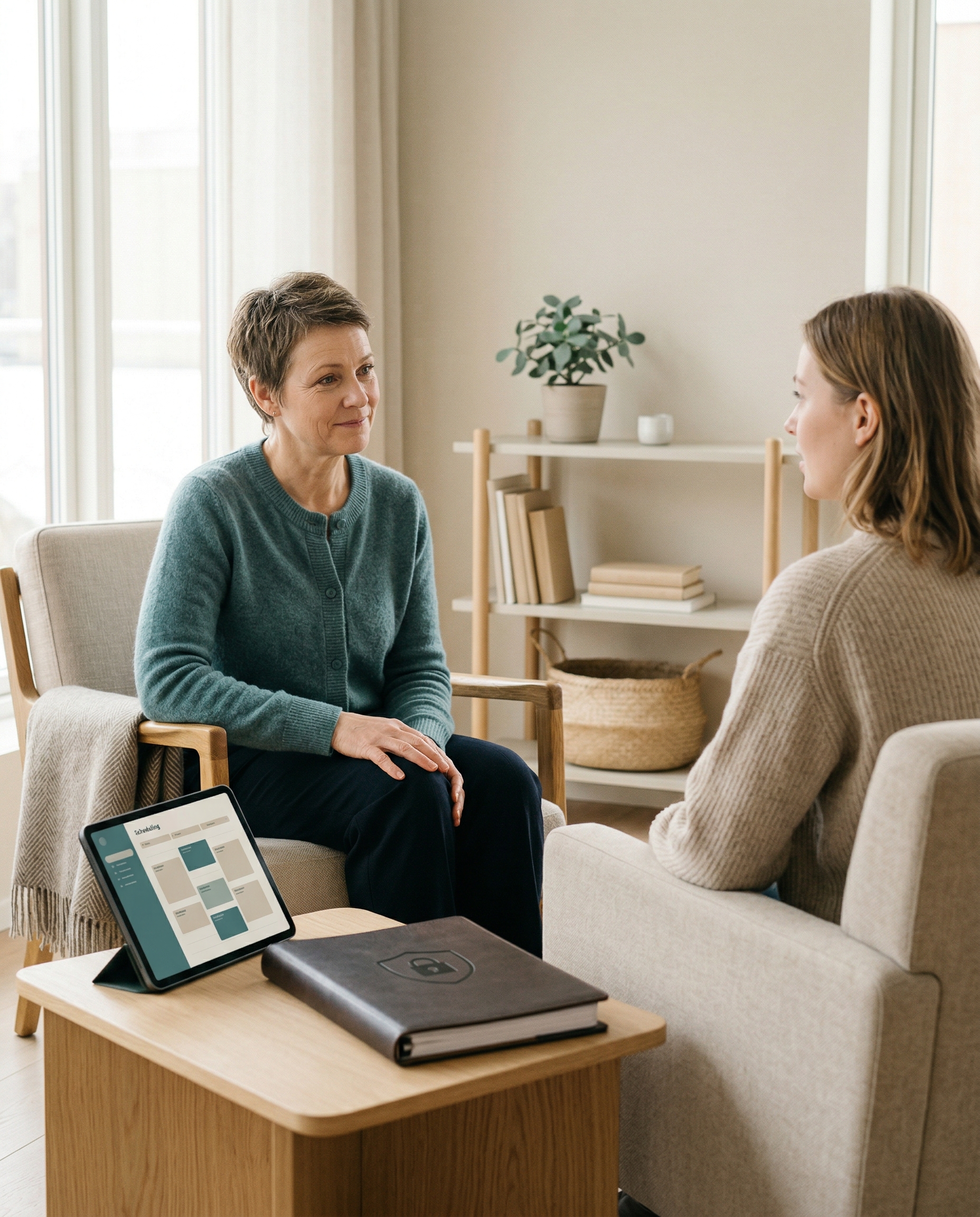 Booking, follow-up, and payments for therapists